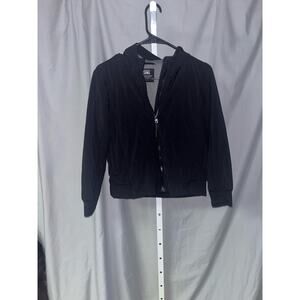 Athleta Girl Cool Days Down Zip Up black Jacket Size M/8-10